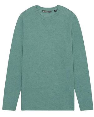 Travis Mathew Cloud Waffle Crew Long Sleeve Tee - Green