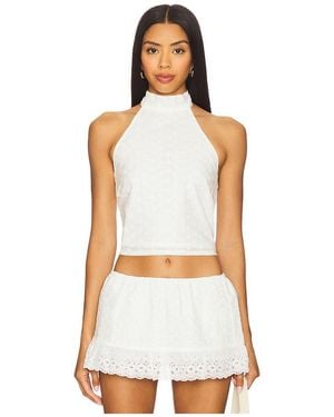 Dairy Boy Frances Eyelet Top En Color Blanco Talla (También En Xl)