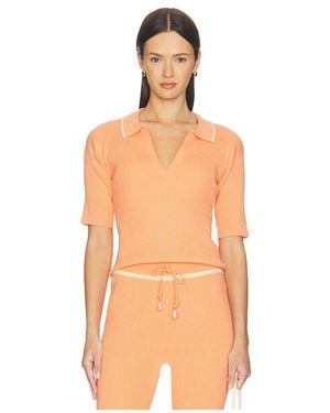 La Porte Odette Knit Polo - Orange