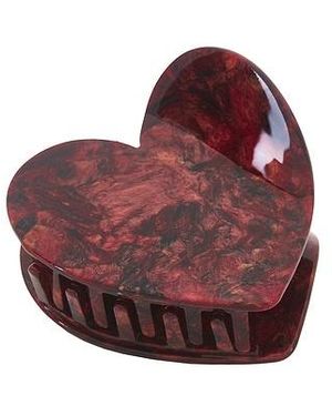 Solar Eclipse Pinza Heart Hair Claw Clip En Color Belleza: Na Talla - Rojo