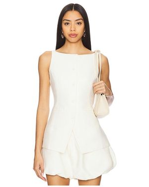 Line & Dot Adella Top - White