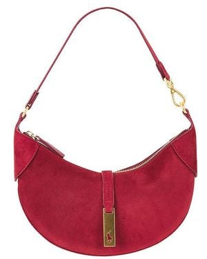 Polo Ralph Lauren Suede Shoulder Bag Small - Red