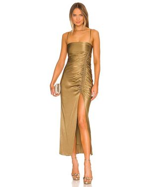 Shona Joy Thalia Bias Ruched Midi Dress - Green