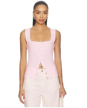 Michael Lauren X Revolve Bosco Snap Front Tank - Pink