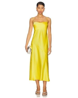Susana Monaco Satin Bias Cut Slip Dress - Yellow