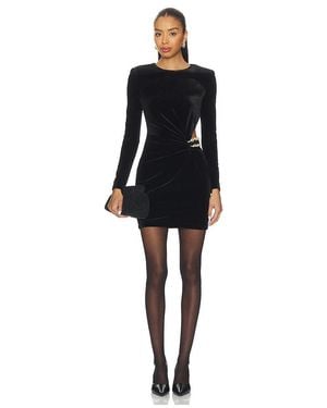 Self-Portrait Velvet Embellished Mini Dress - Black