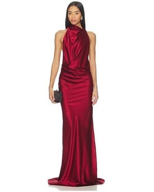 The Sei Halter Drape Bias Gown - Red