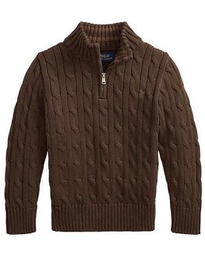 Polo Ralph Lauren PULL HALF ZIP en Brown - Marron