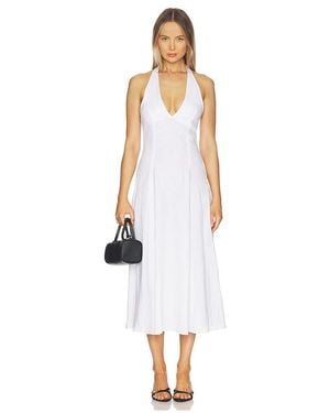 AEXAE Linen Halter Neck Maxi Dress - White