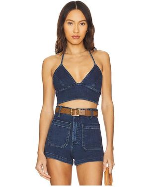 Show Me Your Mumu Palm Springs Top En Color Azul Talla En
