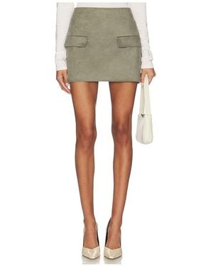 SNDY'S Amelia Faux Suede Mini Skirt - Natural