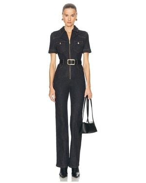 Self-Portrait Denim Jumpsuit - Black