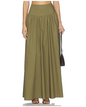Susana Monaco X Revolve Poplin Drop Waist Skirt - Green