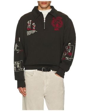 Samuel Zelig Varsity 1/4 Zip Jumper - Black