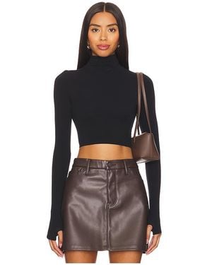 Commando Mockneck Ballet Crop Top - Black