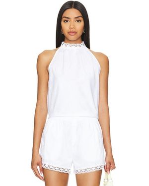 Musier Paris Blusa De Cuello Alto Pizzo En Color Blanco Talla (También En 40/8)