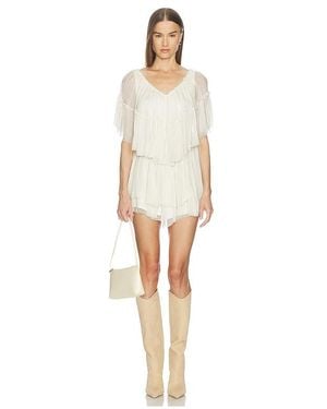 LOBA Ziva Tiered Mini Dress - White