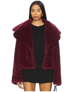 superdown X Emma Leger Willow Faux Fur Coat - Red