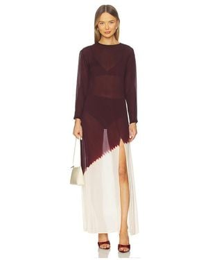 SWF Sheer Panel Maxi Dress - レッド