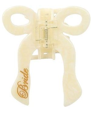 Solar Eclipse Hand-Painted Bride Coquette Claw Hair Clip - White