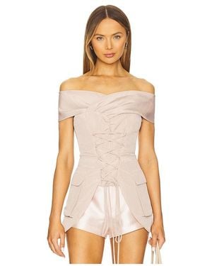 Kim Shui Off Shoulder Tie Top - White