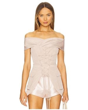 Kim Shui Oberteil Off Shoulder Tie - Weiß