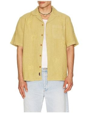 Faherty Short Sleeve Embroidered Shirt - Yellow