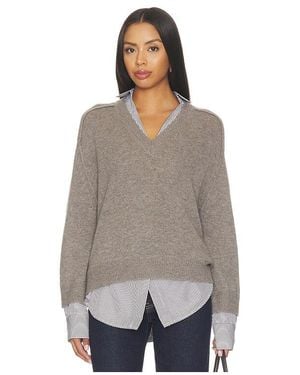 Brochu Walker V-Neck Printed Layered Pullover Jumper - Multicolour