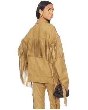 Norma Kamali Fringe Oversized Jean Jacket - Yellow