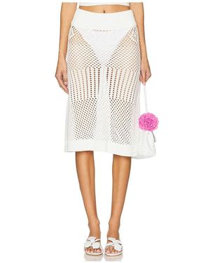 Frankie's Bikinis Orchard Crochet Midi Skirt - White
