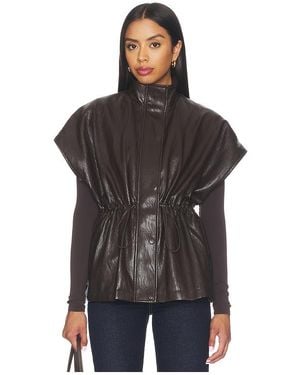 LNA Fairfax Short Sleeve Leather Jacket - Black