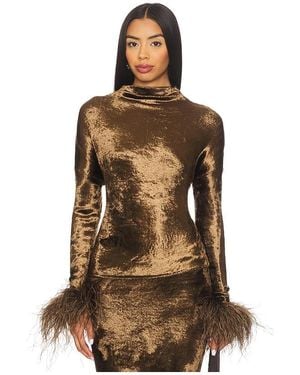 LAPOINTE Velvet Dolman Top - Brown