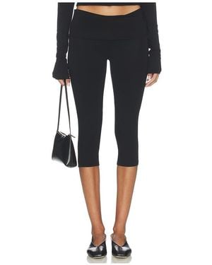 ÉTERNE Foldover Capri Legging - Black