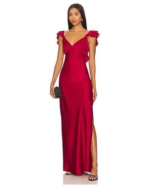 MORE TO COME Becky Ruffle Maxi Dress - Red