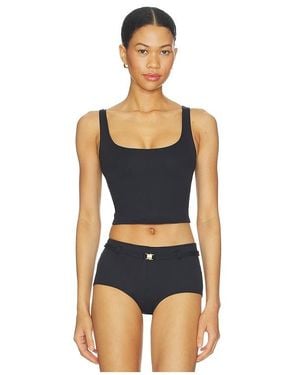 Skims Iconic Swim Tank Bikini Top - Blue