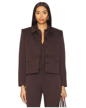 SER.O.YA Bex Satin Jacket - Brown