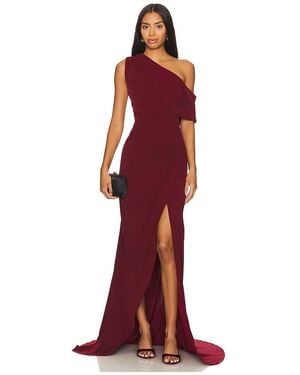 Elliatt Ruched Side Crepe Gown - Red