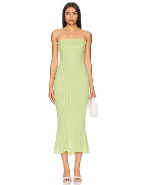 Apres Studio Ruched Strapless Dress - Green