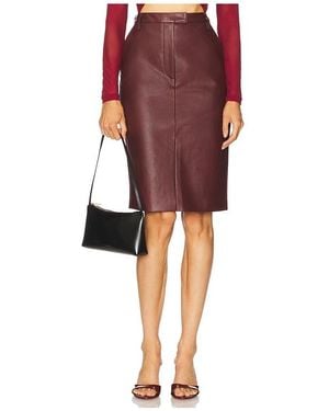 Bardot Phenix Faux Leather Skirt - Red