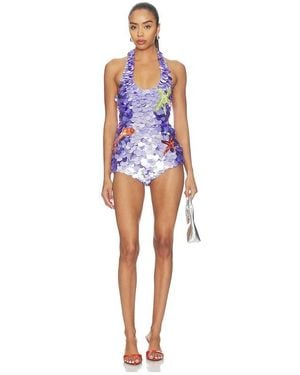 retroféte Isabele Embroidered Romper - Multicolor