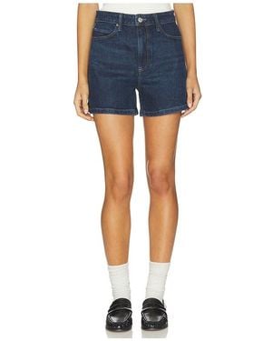 PAIGE Dani Short Finished Hem Seamed Belt Loops Short - Blue