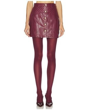 Cinq À Sept Faux Leather Claudia Skirt - Red