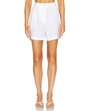 DONNI. Linen Pleated Short - White