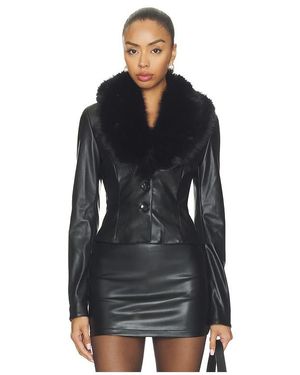 superdown Madalynn Faux Leather Blazer - Black
