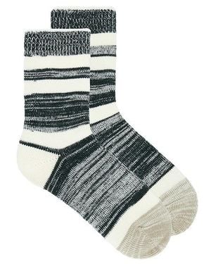 ÉTERNE Cotton Heather Stripe Sock - Blue