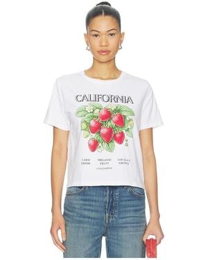 Sunny Somewhere California Strawberries Everyday Tee - White