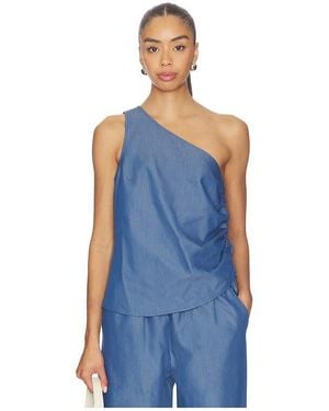 LNA Neela One Shoulder Top - Blue