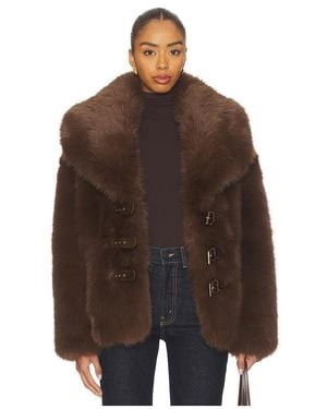 NonChalant Label Oslo Faux Fur Jacket - Brown
