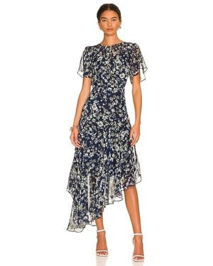 Astr Flutter Sleeve Maxi Dress - Blue