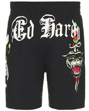 Ed Hardy Love Kills Slowly Print Short - Black